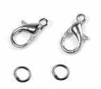 2-er Set Karabiner 10mm, silber farbig / Ladungssicherung